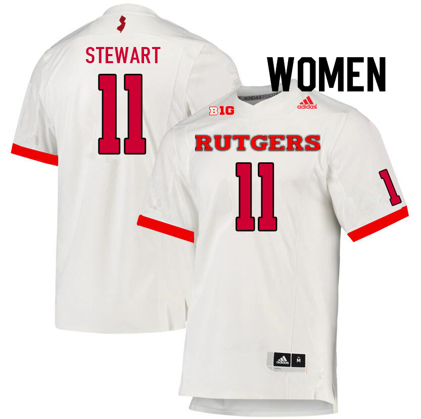 Women #11 Cam'Ron Stewart Rutgers Scarlet Knights College Football Jerseys Sale-White - Click Image to Close